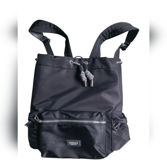 Versace Other - New Versace Black Nylon Backpack